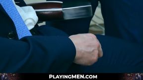 Bearded businessman Miguel Angel's bareback barber banging scene