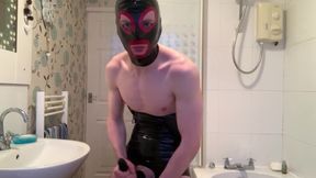 First-Ever-Timer Ambidextrous Condom Fetish Sub Boy Puts on Demonstrate