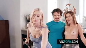 Hot brunette Paige Owens enjoys splitting her boyfriend&#8242;s big cock&#x1F346; with her bestie Kay Lovely