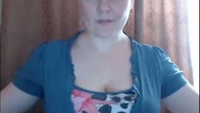 Awesome pallid but super hot cam MILF exposed her big titties