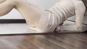 barefoot worship yoga show in dress