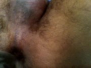 Blue long toenails pumping dick and fucking myself with dildo and plug in clear heels