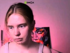 Amateur redhead masturbates then gives a blowjob