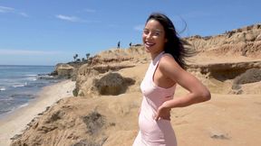 Maya Bijou gets her pussy soaking wet at a public beach!