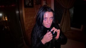 risky night fur coat blowjob – noisy deepthroat & neighbor panic