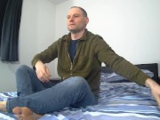 Kudoslolong undresses and wanks his erect hairy cock