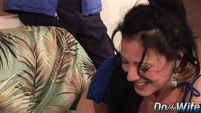 Cheating Husband Watches as Wife Zoey Holloway fucks