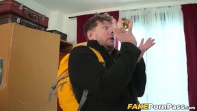 Two round titted ladies Yasmina Khan and Nuria Millan services my huge cock