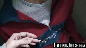 LatinoJuice.com - Me and kinky Nicolas jerk each others huge cocks inside the public