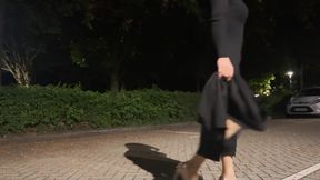 Sissy Walks Outdoors in Her Sexy Outfit