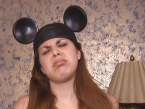 Hot girl gets pegged and gagged while in bondage