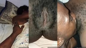 (close up) little african slut gets her pink pussy finger fucked and licked out hard lips licked out and fingerd