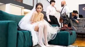 An awesome bride Vixi Rafi fucked in the missionary pose by big cock
