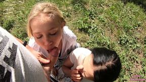 Smokin' Sluts Suck and Swallow Cum on Average Dick