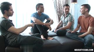 Huge Stiffy Homosexual Threesome with Cumshot - A wild and dirty threesome!