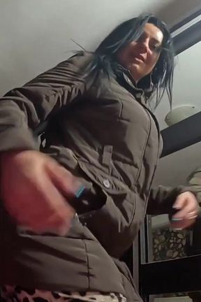 Deep-throat,riding a Fat Cock and Cum Play with a Down-jacket 266