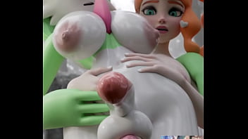 Transgender Big Breast Fuckemon Cums Hard While Getting Thigh Fucked