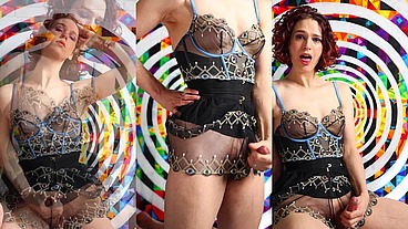 Surreal lingerie jerk off