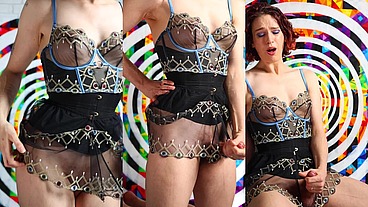 Surreal lingerie jerk off