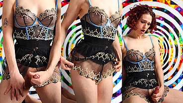 Surreal lingerie jerk off