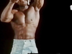 RetroDudes.com - Sexy vintage jock works out before hot solo masturbation