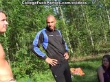 Two sexy girls got naked and had sex in the nature with their horny boyfriends