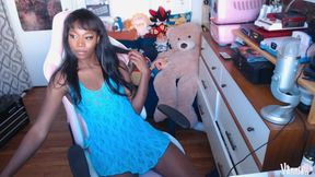 Full Cam Show Vanniall 2 Hours Stroking Cums in Her Own Mouth - Big Black Trans Girl Cock