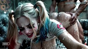 Naughty Harley Quinn Bathing in Cum (Realistic AI Generated)