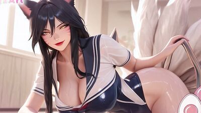 Ahri's cosplay uniform will get you hard in this hardcore teacher hentai by Egg2Art