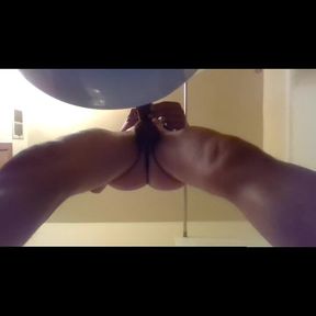 POV Transgirl Pissing on Herself and Camera; Double Angles
