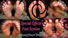 SweetFootWork Special Effects Mesmerizing Foot Session – Empty Your Mind and Be An Obedient Footboy for My Big Feet – I'm Your Foot Mistress Now - Full Length 13min