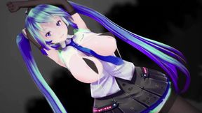 Thicc Hatsune Miku Dancing Lamb Song No Panties Hentai Mmd 3D Dark Blue Hair Color Edit Smixix