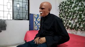 Grandpa jerking off taking out his big cock