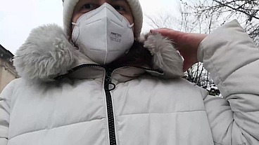 Completely wet yoga pants in the middle of the street - Video re-edited in 4K