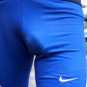 Freballing dickprint showing off in public