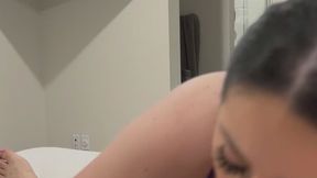 SPH Cuckold Blowjob - Making Fun of His Cock While My Bull Fucks Me On TV