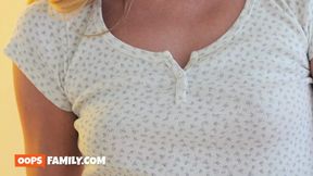 Skinny fair-haired rides colossal dick in family taboo scene