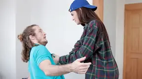 Tomboy stepsister proves she's not a damn lesbian by fucking her stepbrother hard in her bedroom