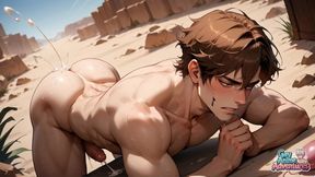 Gay Guy Ejaculates in the Desert Sun with Firm Muscles!