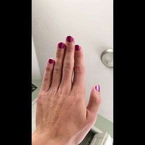 Crossdresser with Pink Painted Nails