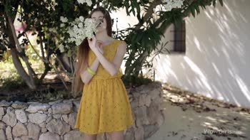 Heidi Romanova's Outdoor Shower Seduction: A Russian Babe's Solo Delight