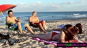 Beach bait and daugher exchanging