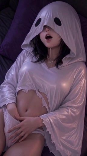 Spooky 3d anime ghosts woman masturbates to halloween   Clip 2