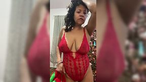 Anna Maria's Latina Bachata Dance in Fucking Hot Red Lingerie