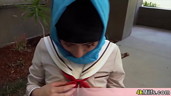 Angeline loves her hijab even while fucked she is not removing it