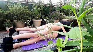 Fucking into outside on balcony - hope neighbors won't find us with the best oral sex at