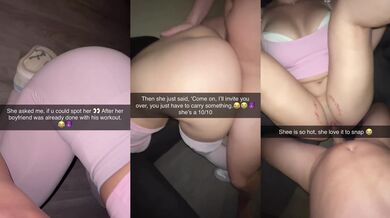 Gym leggings rubbing raw on big ass cheating teen with her snapchat trainer