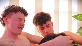 StepDaddy Eats Two Twink Cocks Gay threesome
