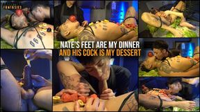 Nate's feet are my dinner and his cock is my dessert