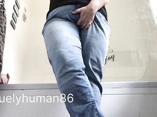 Held my morning pee as lengthy as I could and desperately soaked my jeans ????????